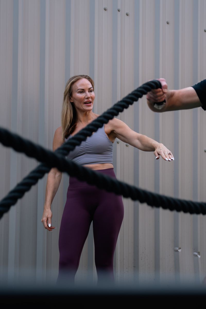 Avril PT session with ropes